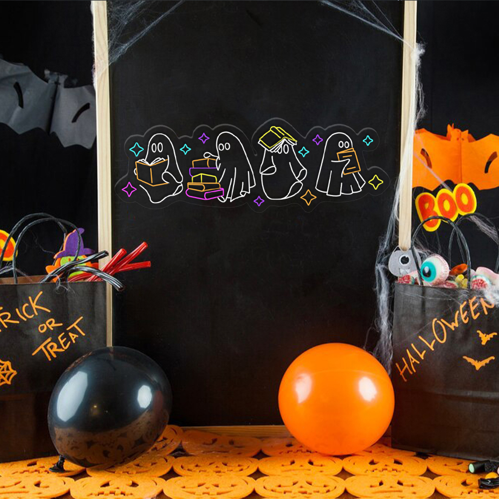 Family Boo Neon Sign Halloween Wall Art Sign Decor