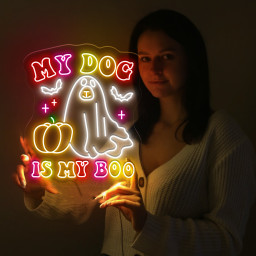 My Dog Is My Boo Neon Sign Halloween Gifts