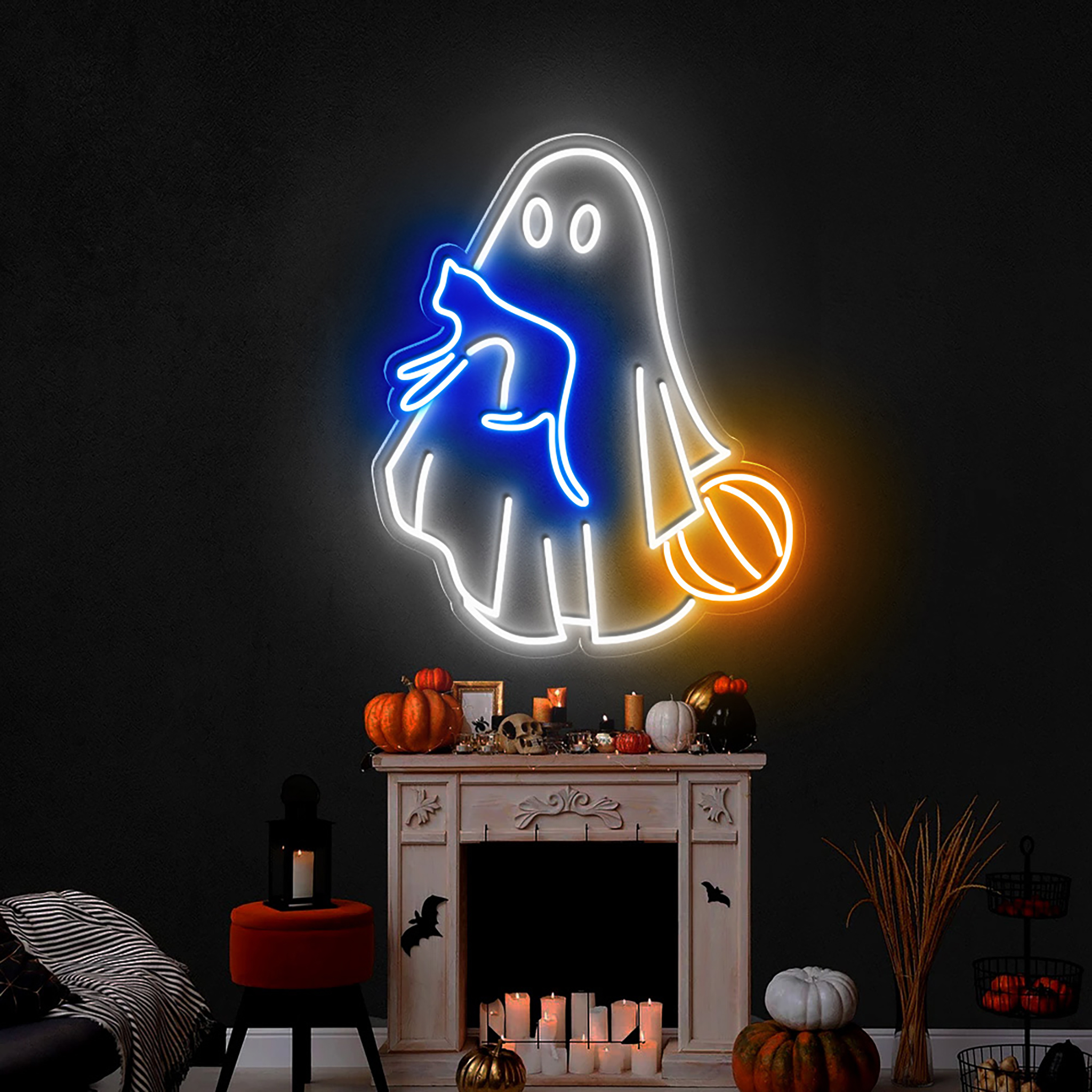 Ghost Mom Neon Sign Halloween Wall Art Decor
