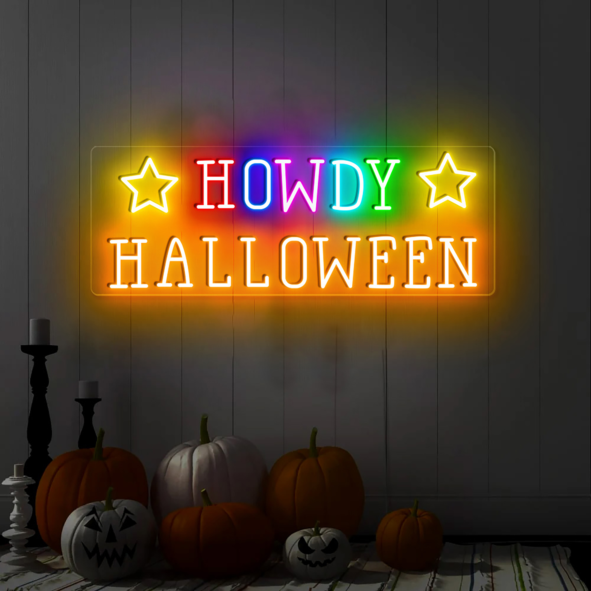 Howdy Halloween Neon Sign Wall Decoration