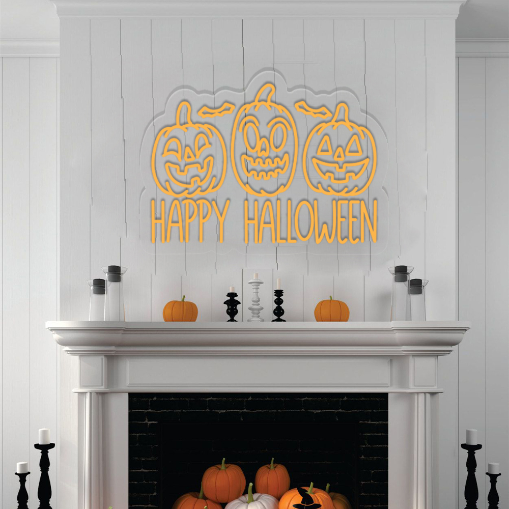 Happy Halloween Neon Sign Wall Art Sign Decor