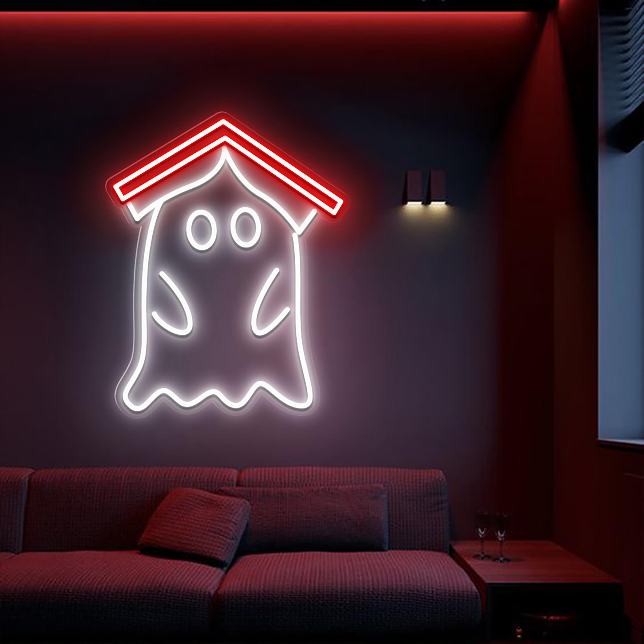 Ghost Book Neon Sign Halloween Wall Art Decor