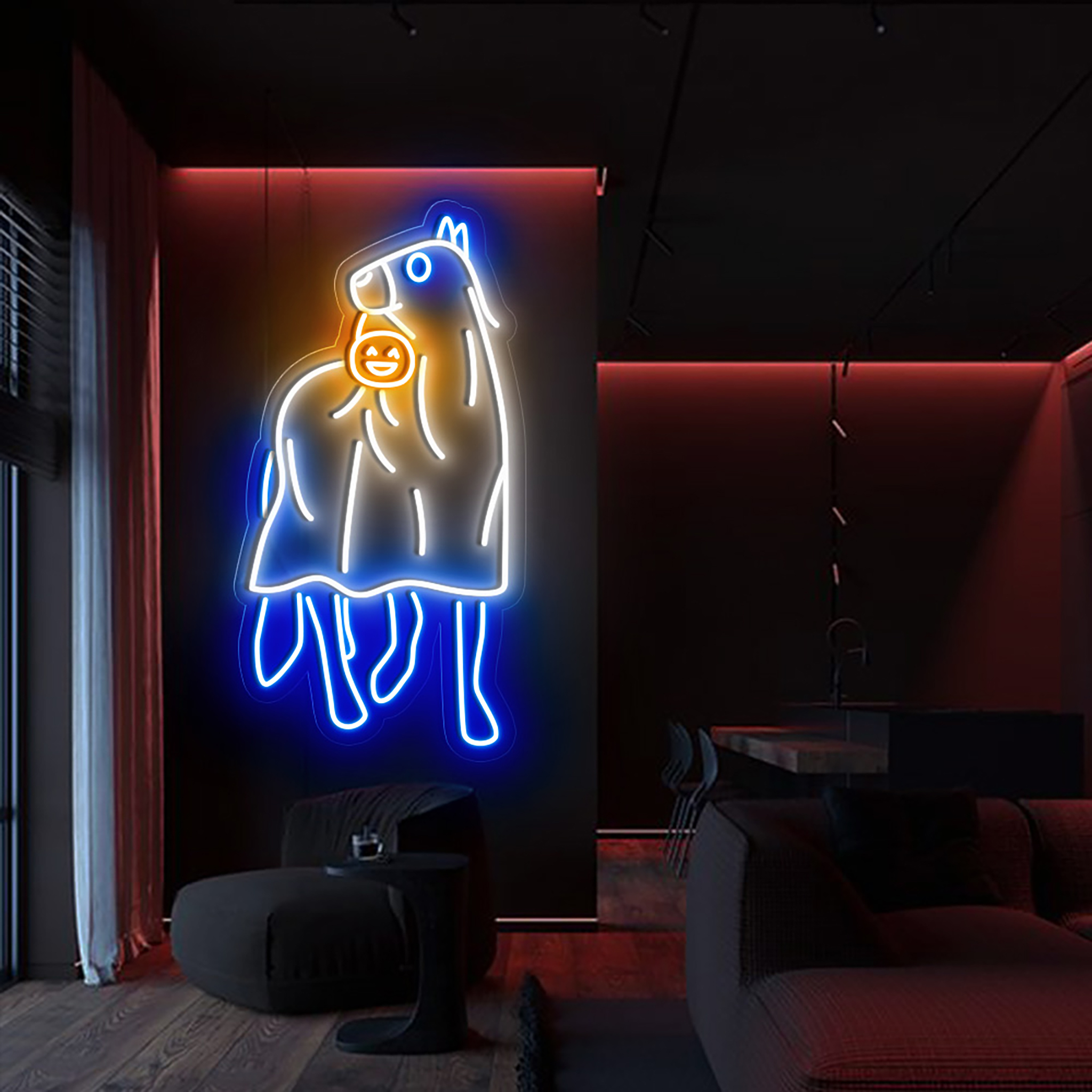 Halloween Horse Ghost Neon Sign Wall Art Decor