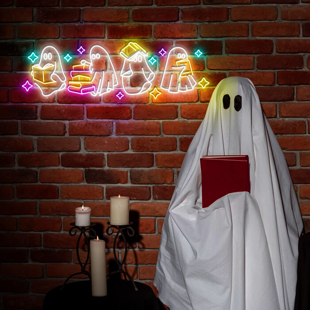 Family Boo Neon Sign Halloween Wall Art Sign Decor