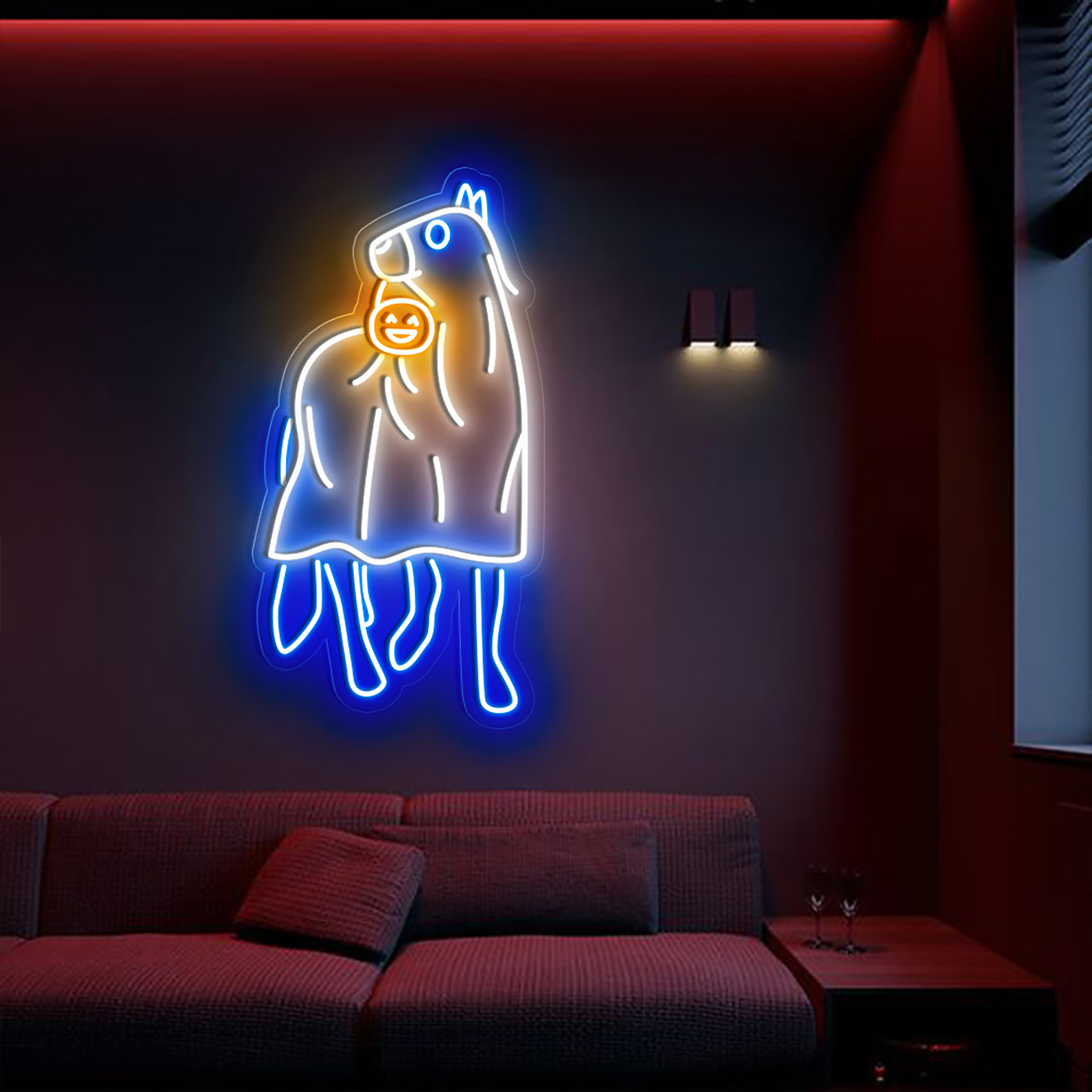 Halloween Horse Ghost Neon Sign Wall Art Decor