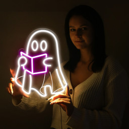 Ghost Boo Neon Sign Halloween Wall Art Sign Decor