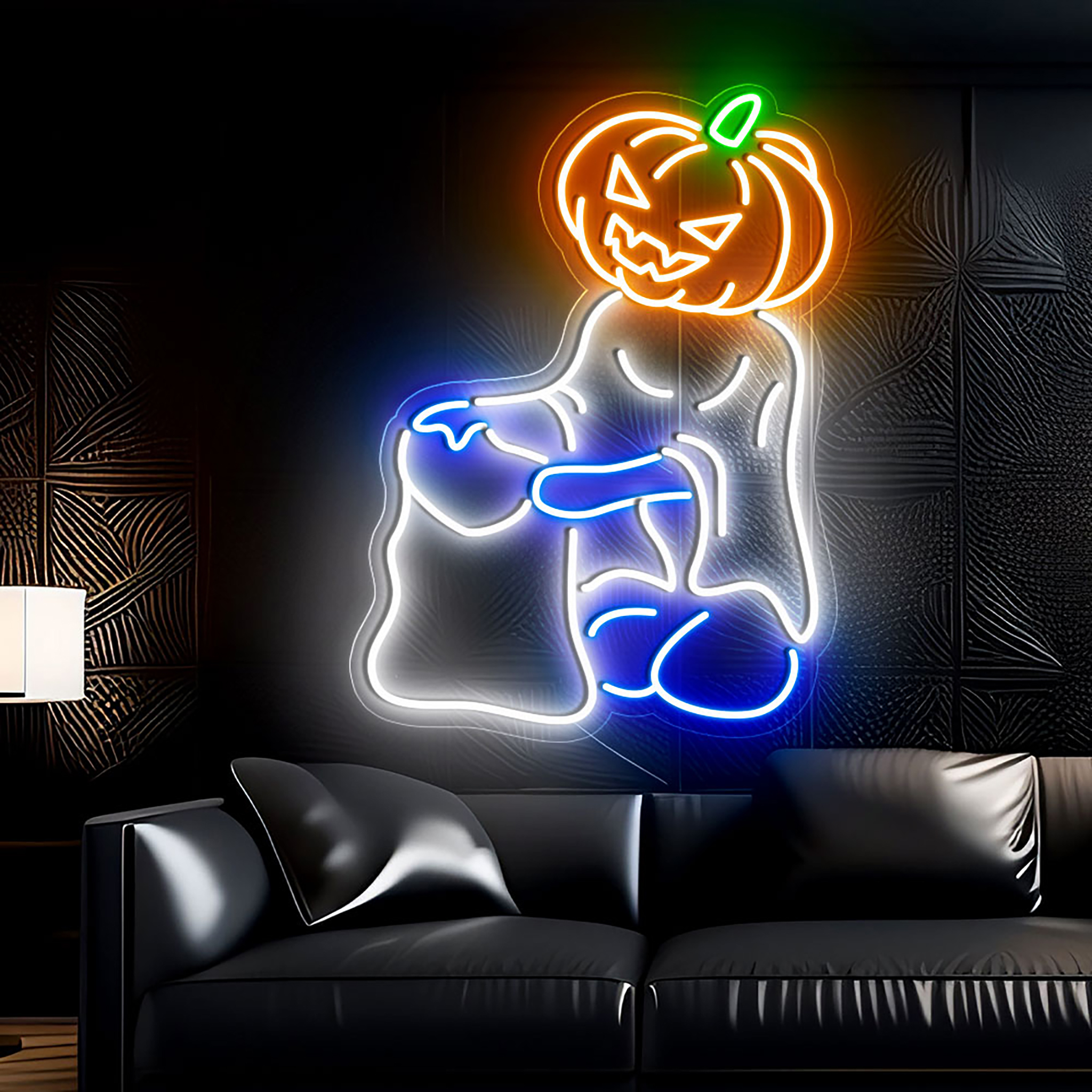 Trick or Treat Spooky Neon Sign Halloween Wall Art Decor