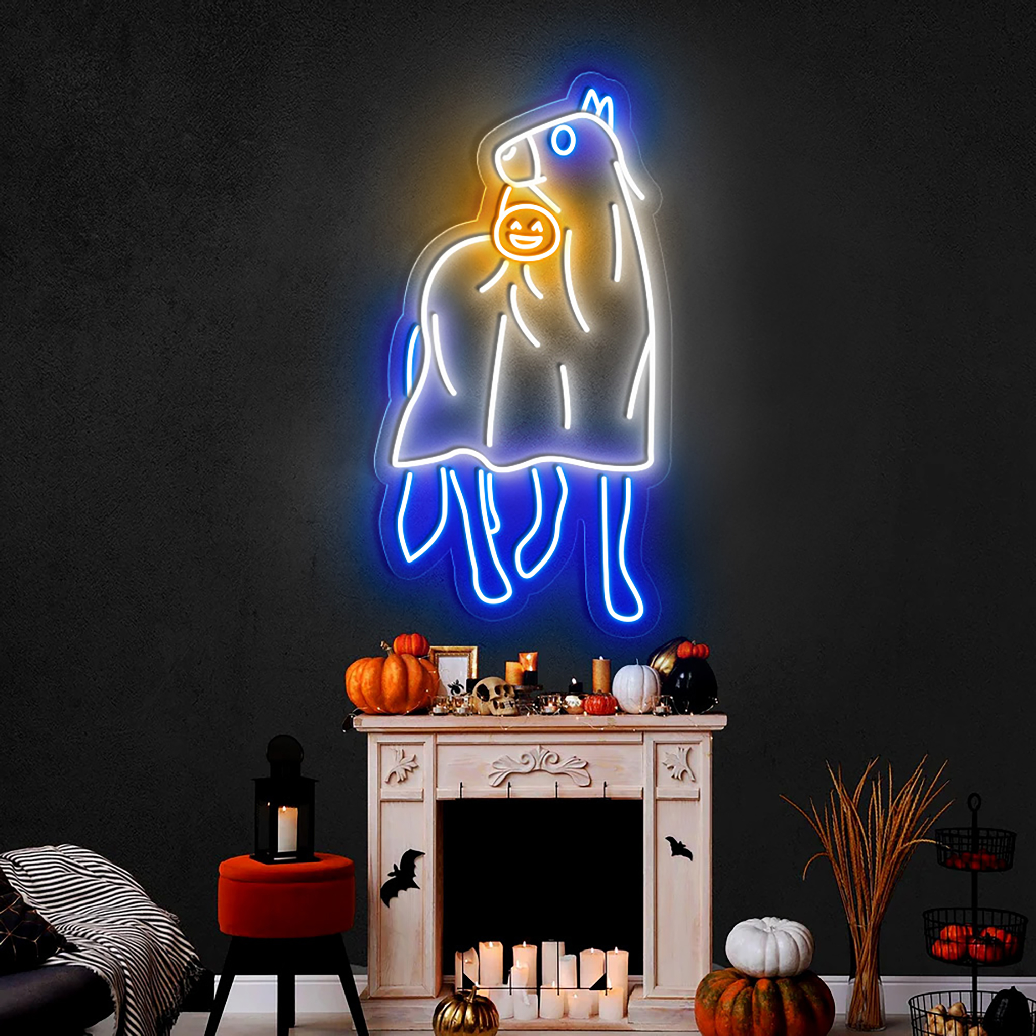 Halloween Horse Ghost Neon Sign Wall Art Decor