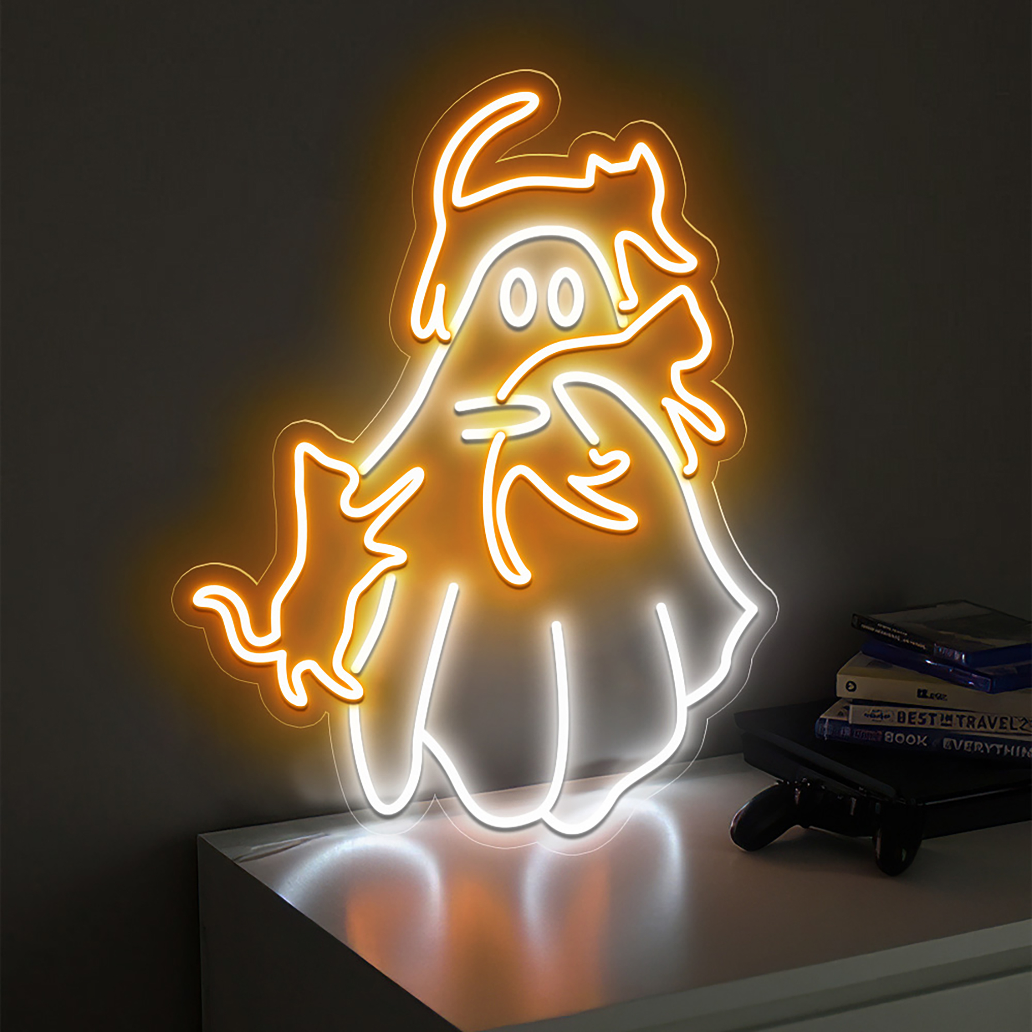 Spooky Cat Mom Neon Sign Hanging Wall Art Decor