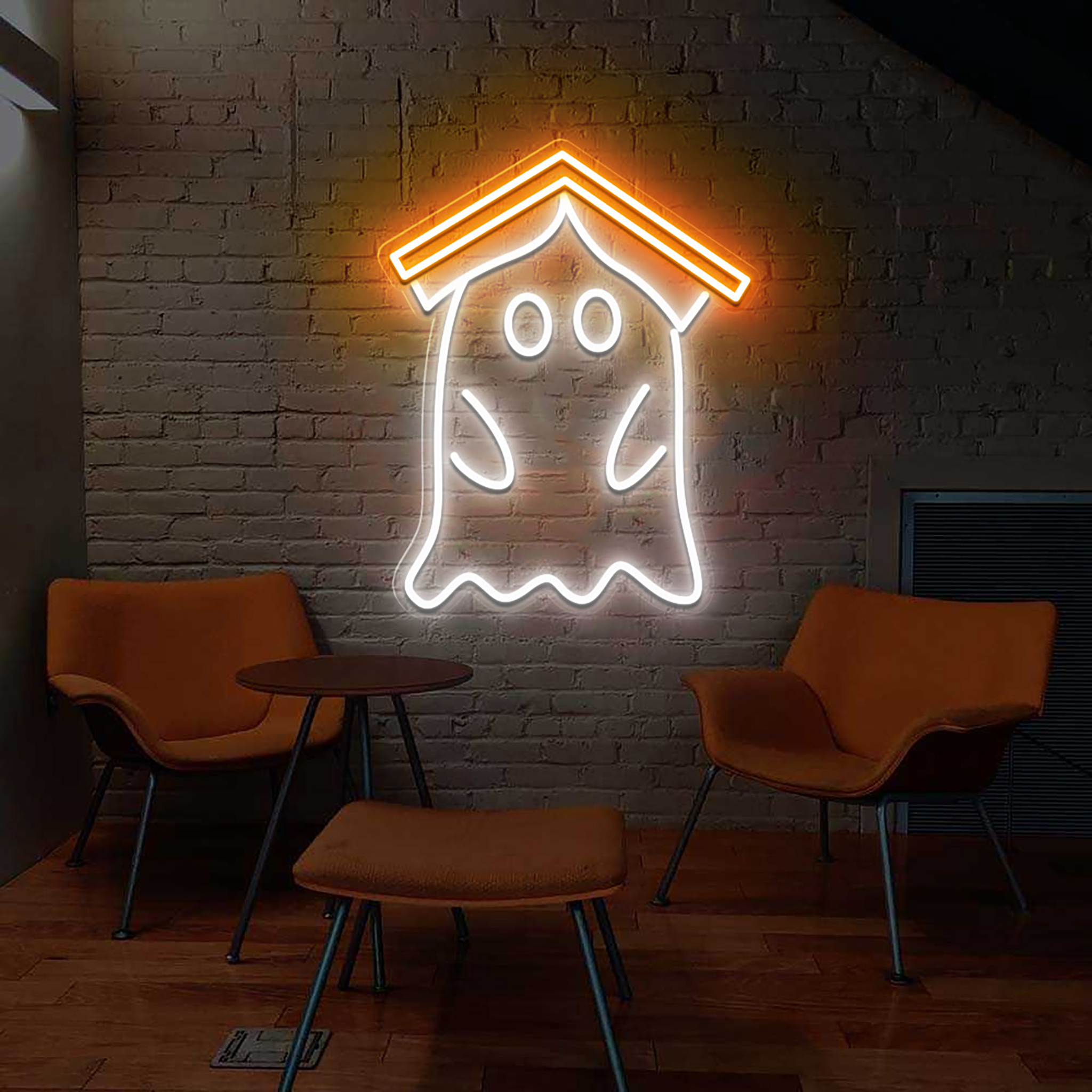 Ghost Book Neon Sign Halloween Wall Art Decor