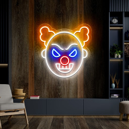 Scary Clown or Joker Halloween Neon Sign Hanging Wall Art Decor