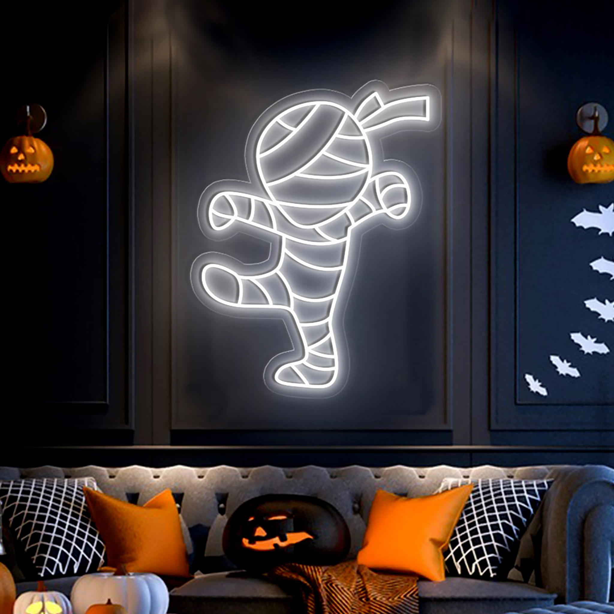 Dancing Mummy Neon Sign Halloween Wall Art Decor