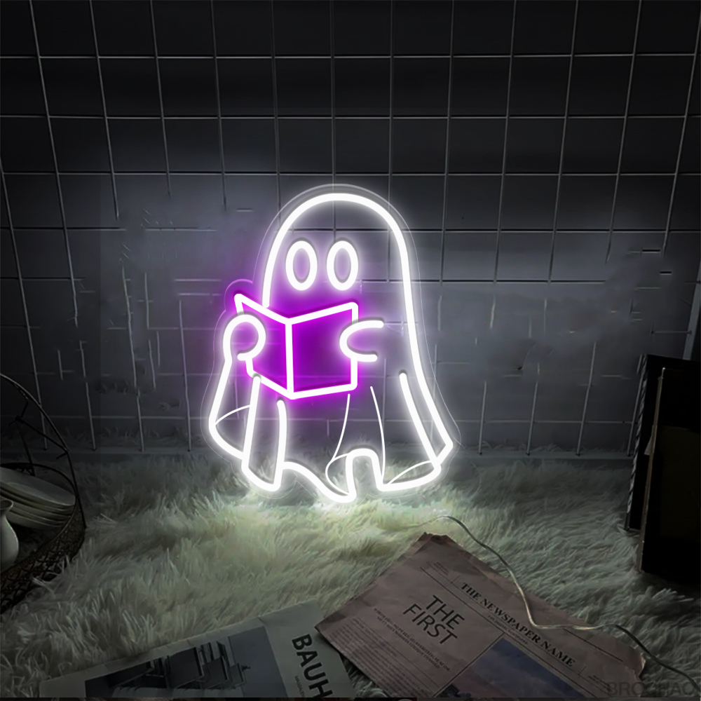Ghost Boo Neon Sign Halloween Wall Art Sign Decor