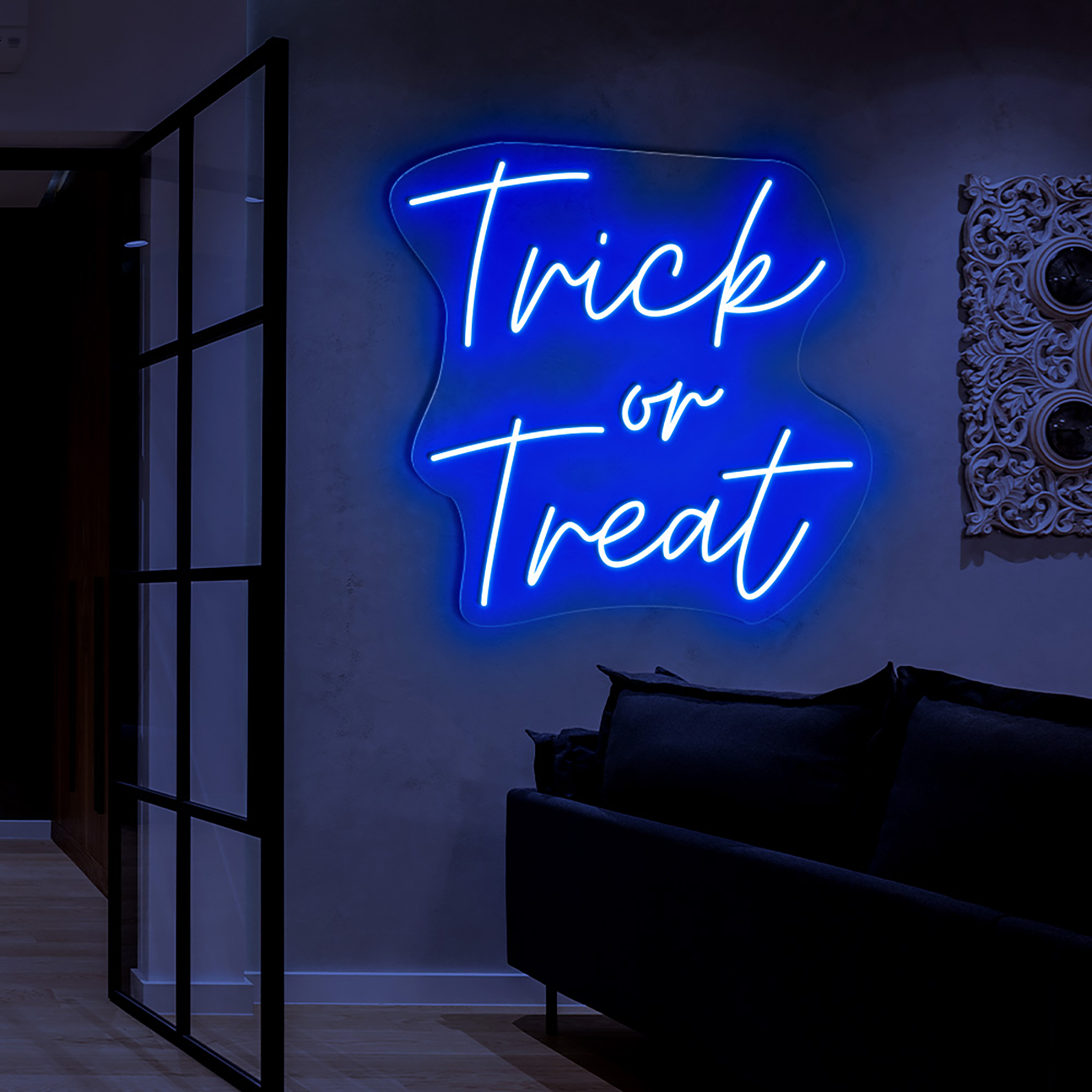 Trick or Treat Neon Sign Halloween Wall Art