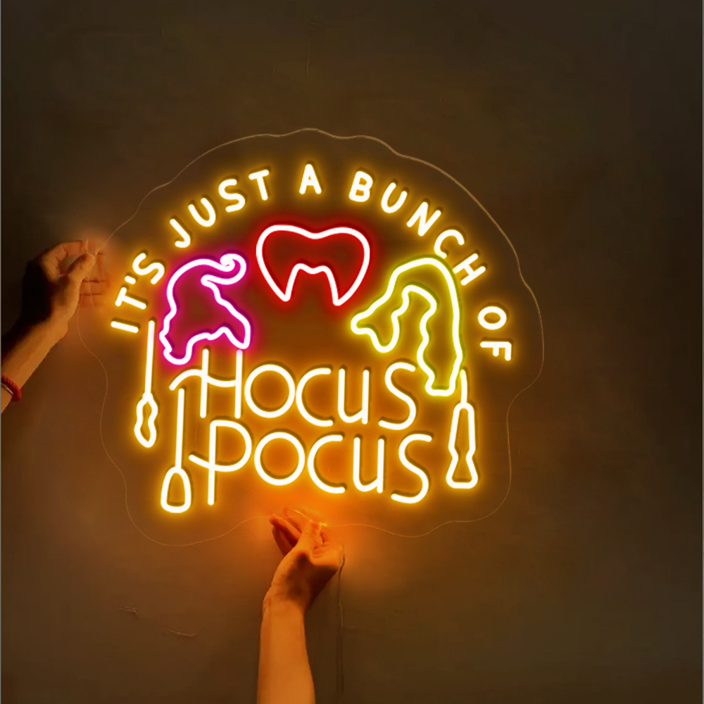 It's Just a Bunch of Hocus Pocus Neon Sign Halloween Decor