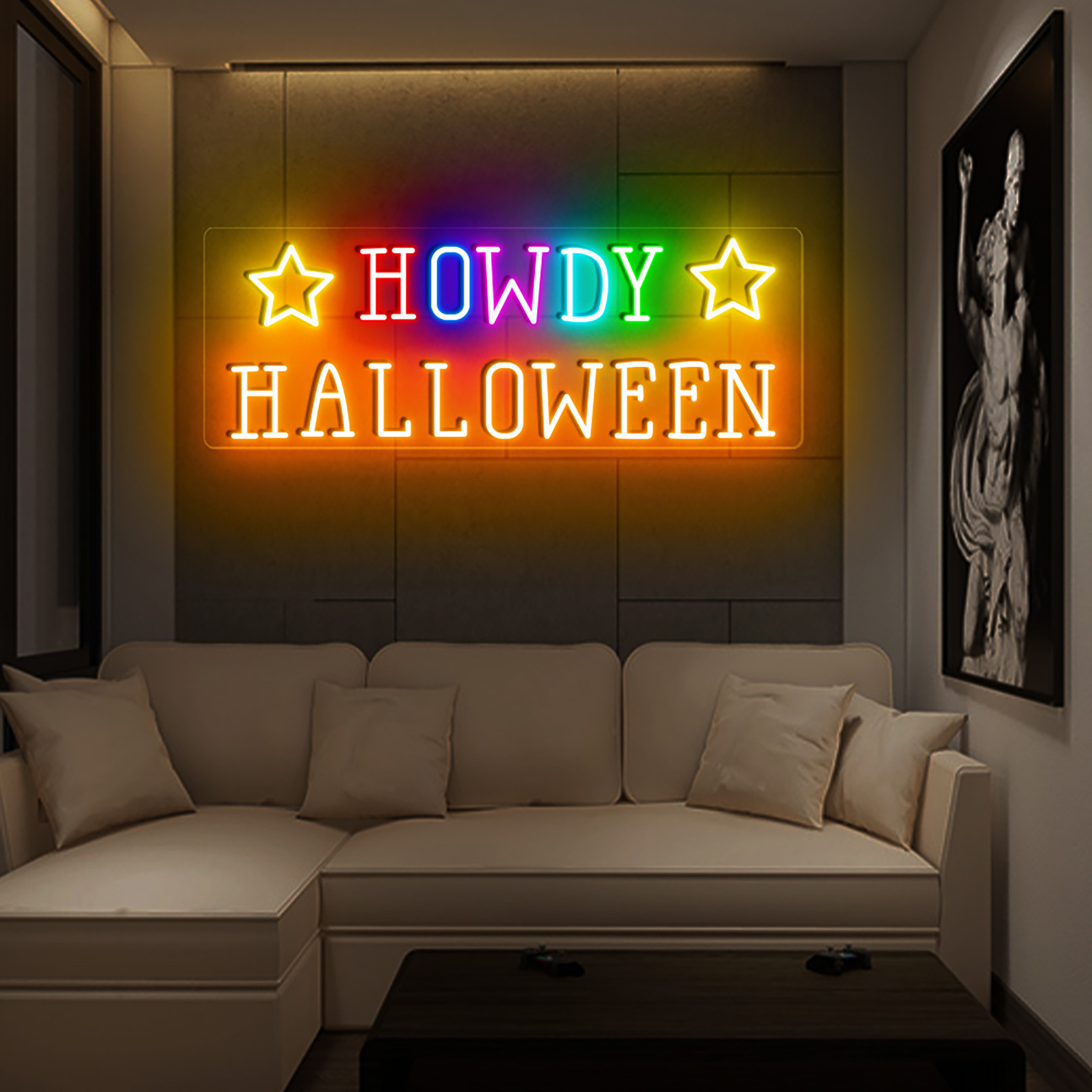 Howdy Halloween Neon Sign Wall Decoration