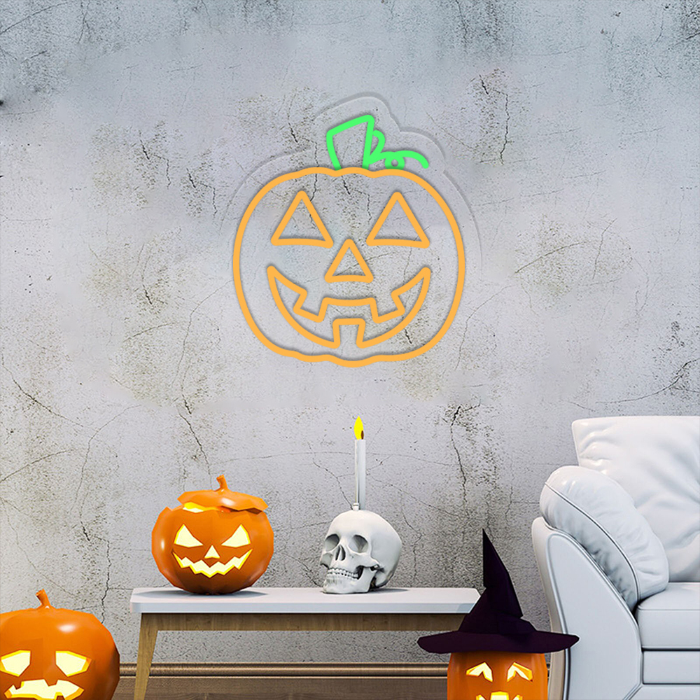 Halloween Pumpkin Neon Sign Wall Art Sign Decor