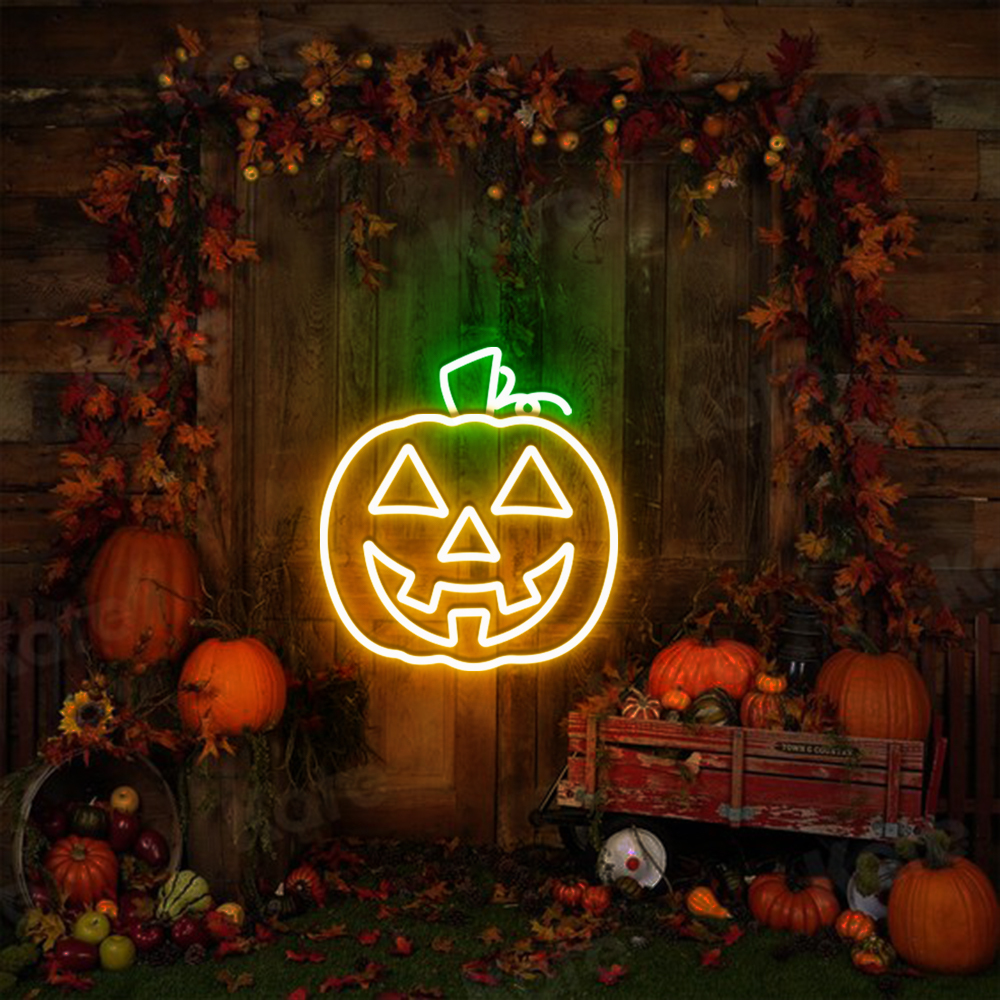 Halloween Pumpkin Neon Sign Wall Art Sign Decor