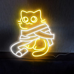 Cat Ghost Neon Sign Halloween Wall Art Decor