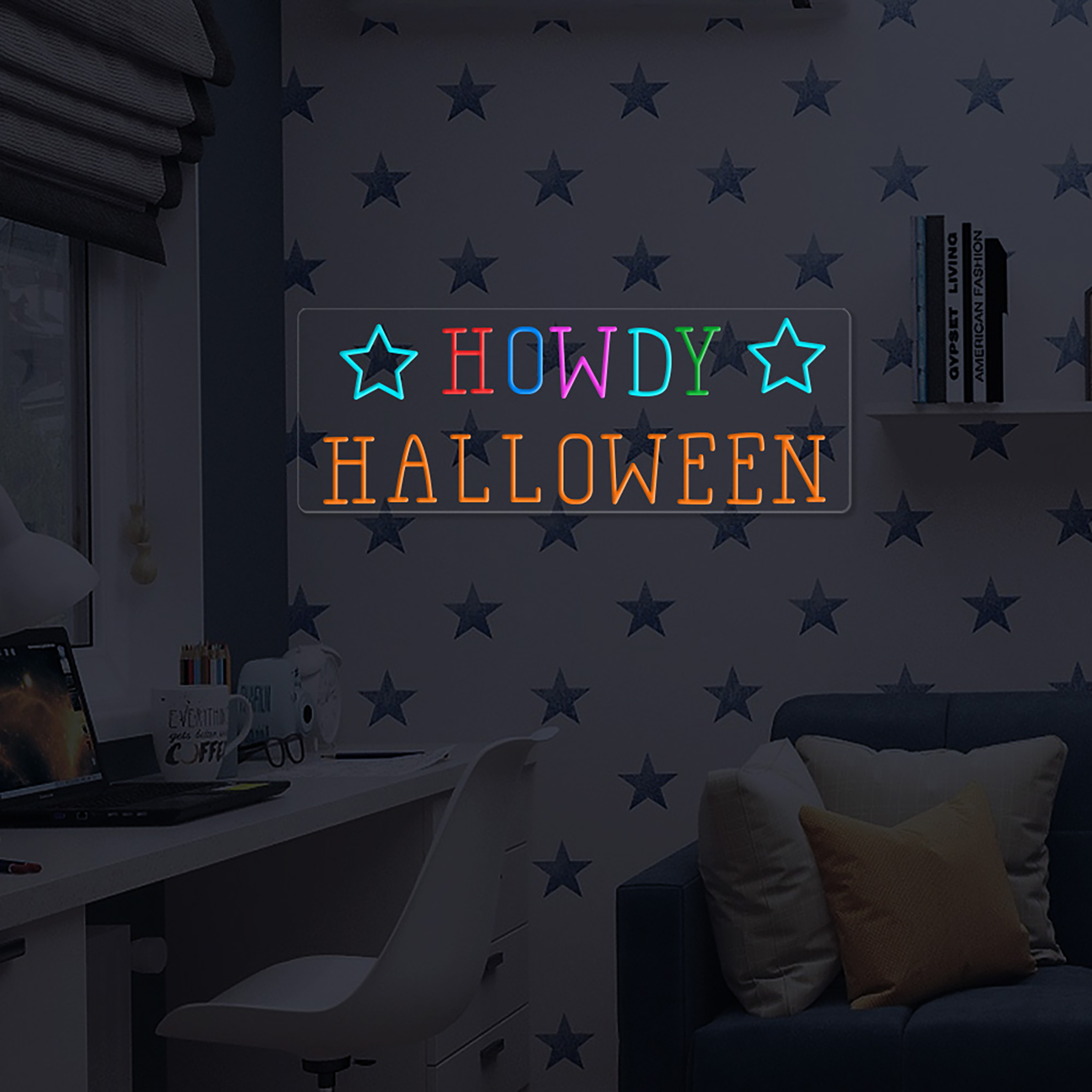 Howdy Halloween Neon Sign Wall Decoration
