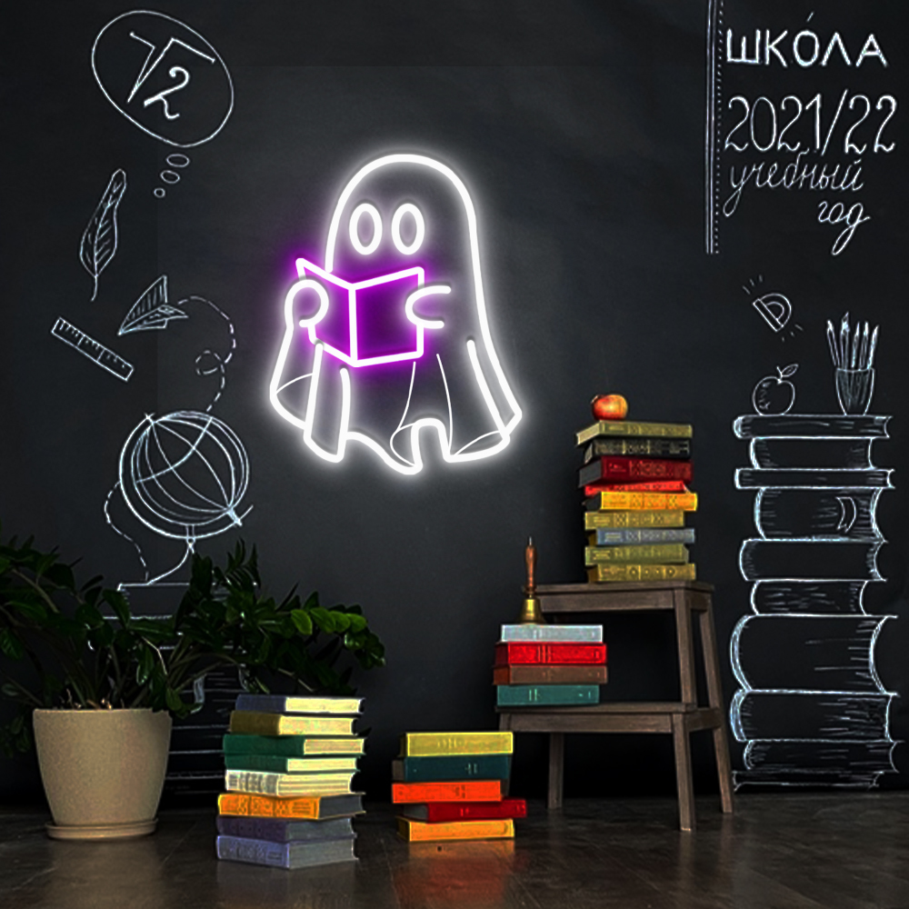 Ghost Boo Neon Sign Halloween Wall Art Sign Decor