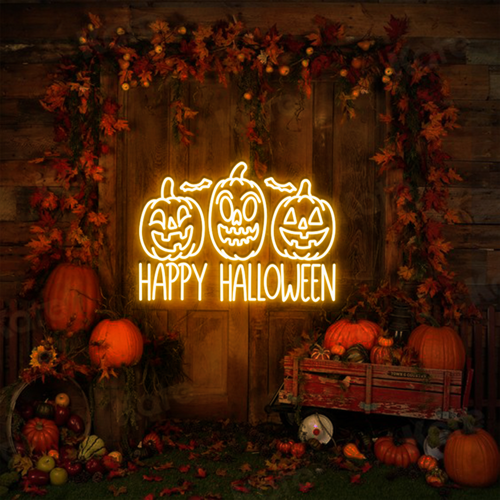 Happy Halloween Neon Sign Wall Art Sign Decor