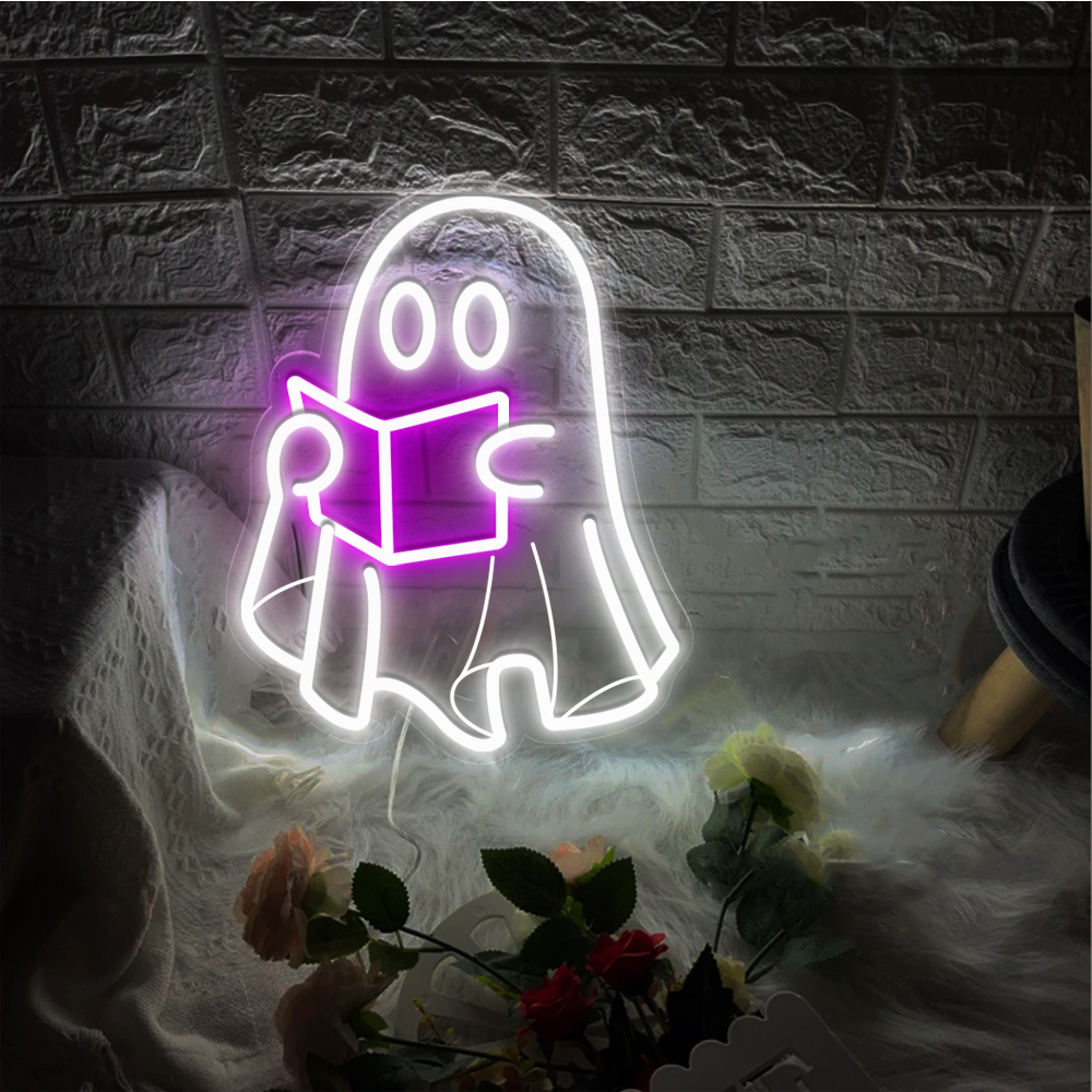 Ghost Boo Neon Sign Halloween Wall Art Sign Decor