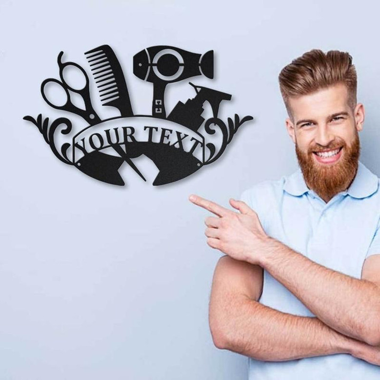 Personalized Beauty Salon Metal Sign Art | Custom Hair Stylist Salon Monogram Metal Sign | Hair Stylist Gifts | Job Funny | Hair Salon Gift