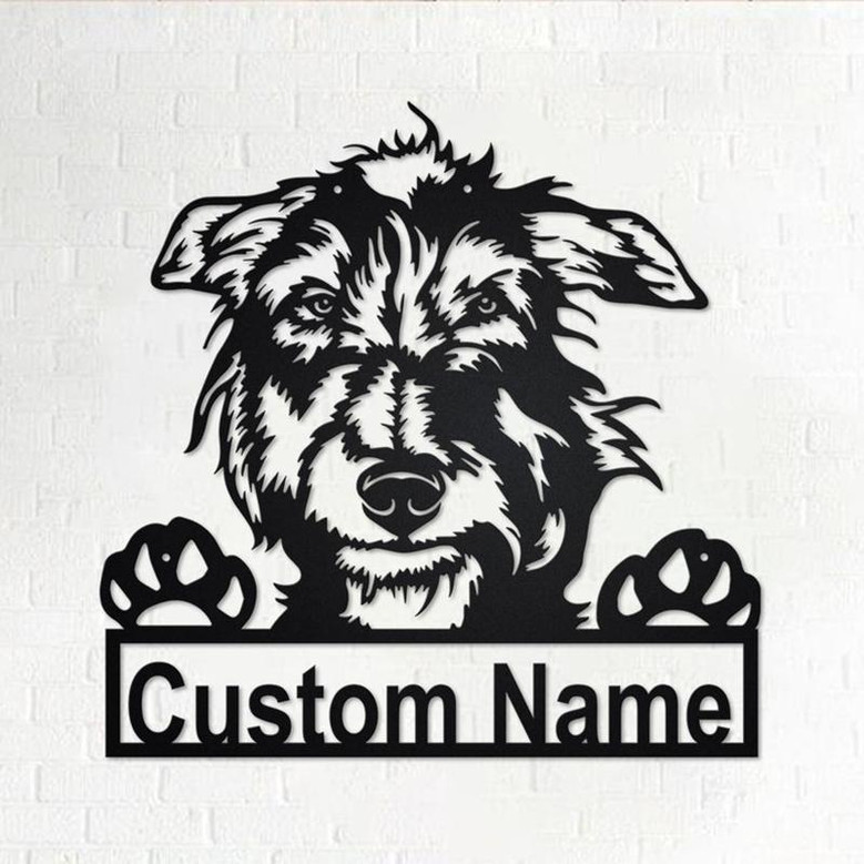 Custom Scottish Deerhound Dog Metal Wall Art, Personalized Scottish Deerhound Name Sign Decoration For Room, Scottish Deerhound Home Decor
