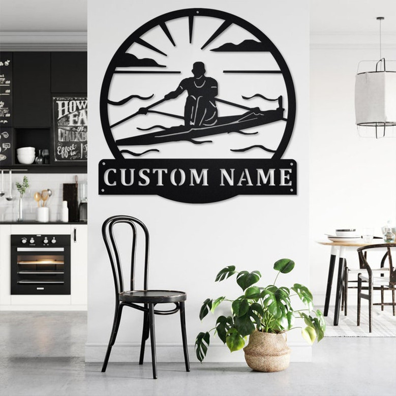 Custom Sculling Metal Wall Art, Personalized Sculling Name Sign Decoration For Room, Sculling Metal Home Decor, Custom Sculling, Sculling