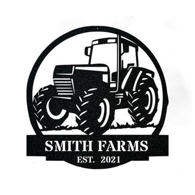 Farm Tractor Monogram Cut Metal Sign Metal Wall Art Metal House Sign