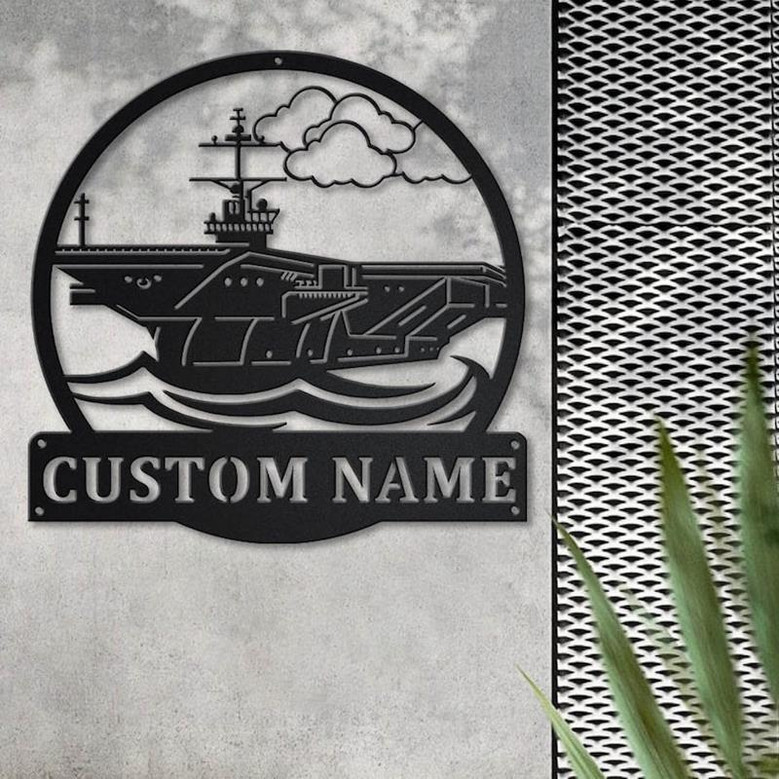 Personalized Aircraft Carrier Navy Metal Sign Art | Custom Aircraft Carrier Metal Sign | Navy Gift | Decor Decoration | Birthday Gift