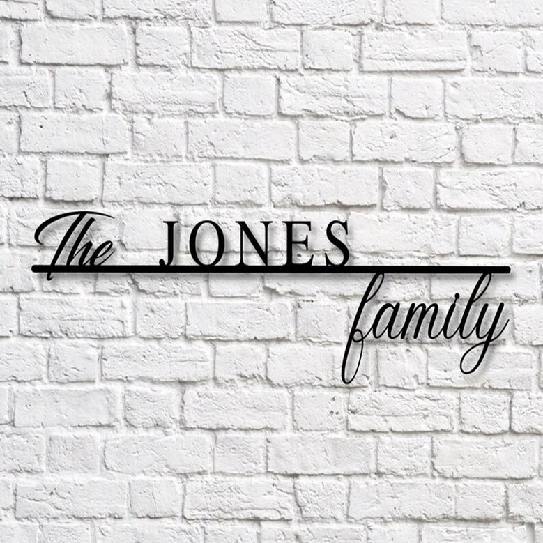 Custom Metal Name Sign, Family Name Metal Sign, Personalized Last Name Sign, Door Hanger, Outdoor Metal Sign, Wedding Gift, Monogram Sign