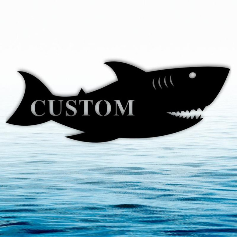 Personalized Metal Sign,Shark, fisherman gift, Housewarming Gift,deep sea fishing, Custom Metal Sign,Outdoor Metal Sign, fishing camp,beach