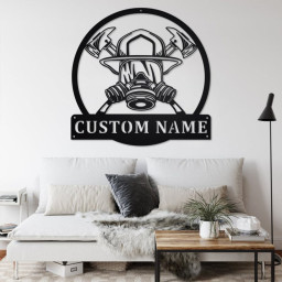 Custom Firefighter Metal Wall Art, Personalized Firefighter Name Sign Decoration For Room, Firefighter Metal Home Decor, Custom Firefighter