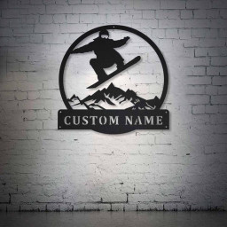 Personalized Snowboarding Metal Sign Art , Custom Snowboarding Metal Sign, Snowboarding Lover Sign Decoration For Living Room