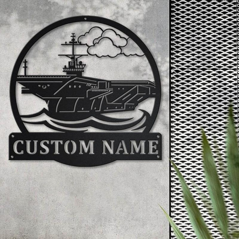 Personalized Aircraft Carrier Navy Metal Sign Art | Custom Aircraft Carrier Metal Sign | Navy Gift | Decor Decoration | Birthday Gift