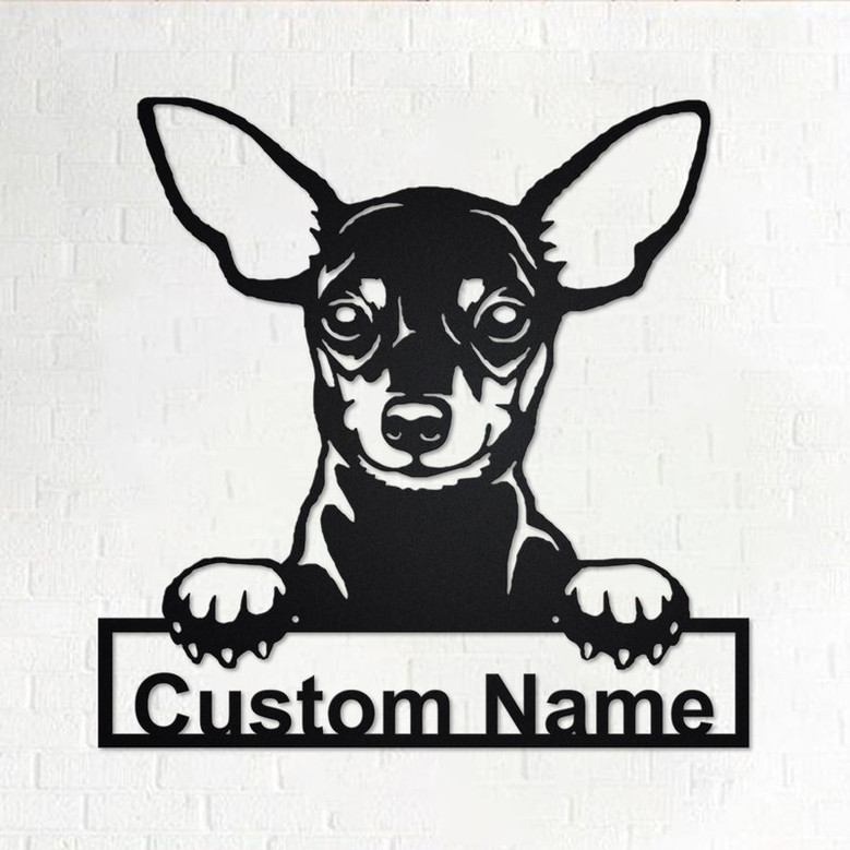 Custom Miniature Pinscher Dog Metal Wall Art, Personalized Miniature Pinscher Name Sign Decoration For Room, Miniature Pinscher Home Decor