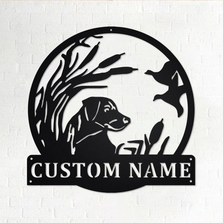 Custom Labrador Dog Hunting Metal Wall Art, Personalized Dog Hunting Name Sign Decoration For Room,Dog Hunting Home Decor,Custom Dog Hunting