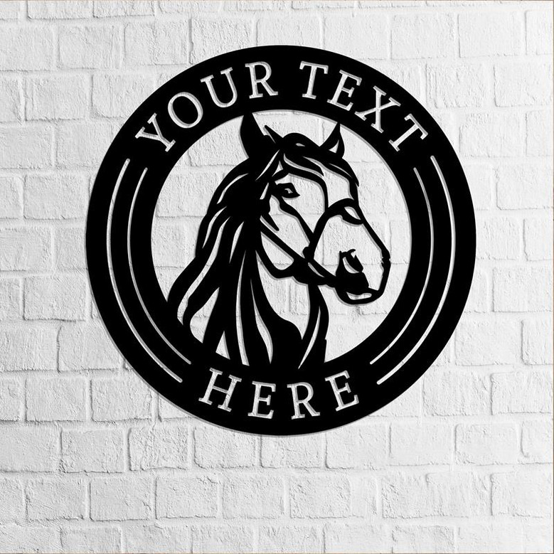 Horse Sign Entrance Sign Barn Sign Family Metal Signranch Sign Farm Sign Gate Sign Plasma Cut Steel Sign steel Art Welcome Sign