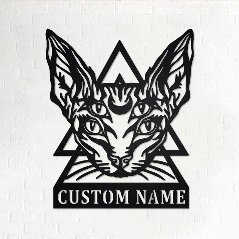 Custom Sphynx Cat Metal Wall Art, Personalized Sphynx Cat Name Sign Decoration For Room, Sphynx Cat Metal Home Decor, Custom Sphynx Cat