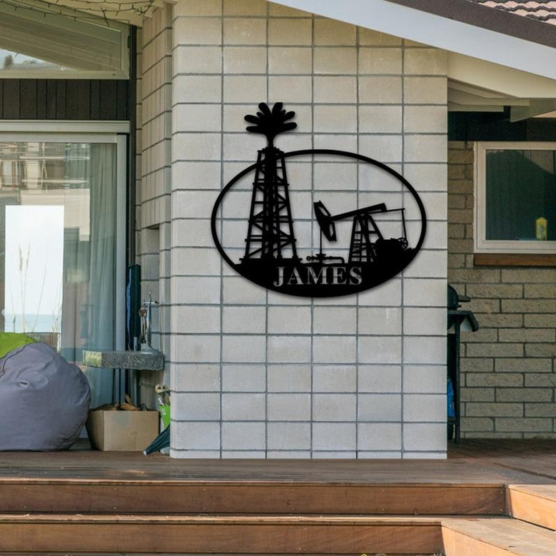 Custom Metal Name Sign,Oil rig,Oil,Oil Field,Offshore, Custom Metal Sign,Outdoor Metal Sign,Gift,oil rig sign,Personalized home decor,sign