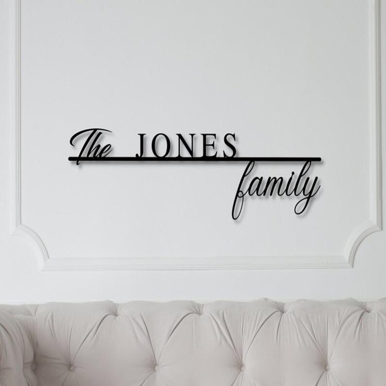 Personalized Family Name Metal Sign, Metal Established Family Sign, Housewarming Gift, Door Hanger, Wedding Gift, Metal Monogram Sign