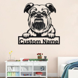 Custom Griffon Bruxellois Dreed Dog Metal Wall Art, Personalized Griffon Bruxellois Dreed Name Sign Decoration For Room, Custom Dog