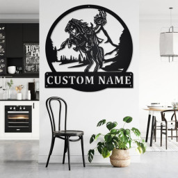 Custom Headless Horseman Metal Wall Art, Personalized Horseman Name Sign Decoration For Room, Horseman Home Decor, Custom Horseman