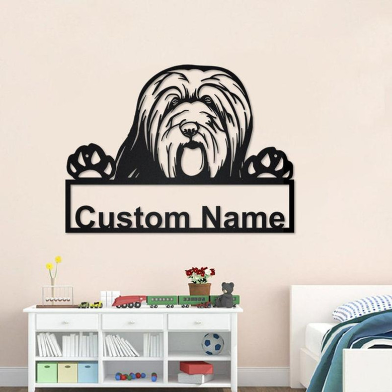 Personalized Bearded Collie Dog Metal Sign| Bearded Collie Dog Metal Wall Art| Dog Metal Sign| Bearded Collie Dog Lover Gift| Dog Lover Gift