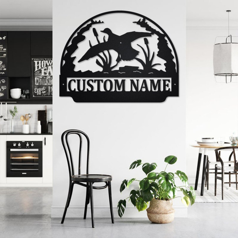Custom Carreen Duck Hoop Metal Wall Art, Personalized Duck Name Sign Decoration For Room, Duck Home Decor, Custom Duck Animal