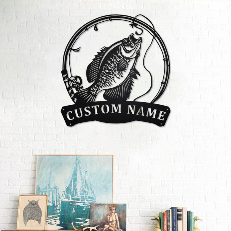 Personalized Crappie Fish Metal Sign | Fishing Metal Wall Art | Fishing Metal wall Decor | Fishing Lover| Custom Fishing | Fishman | Crappie