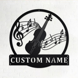 Custom Fiddle Music Metal Wall Art, Personalized Fiddle Teacher Name Sign Decoration For Room, Fiddle Home Decor, Custom Fiddle, Fiddle