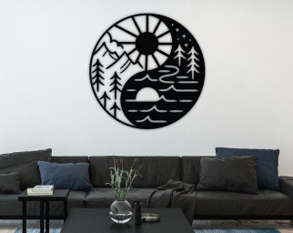 Yin Yang-Sun & Moon Metal Wall Decor-Metal Wall Art-Housewarming Gift-Home Decor-Office Decor-Interior Design-Best Seller-Gift for Dad